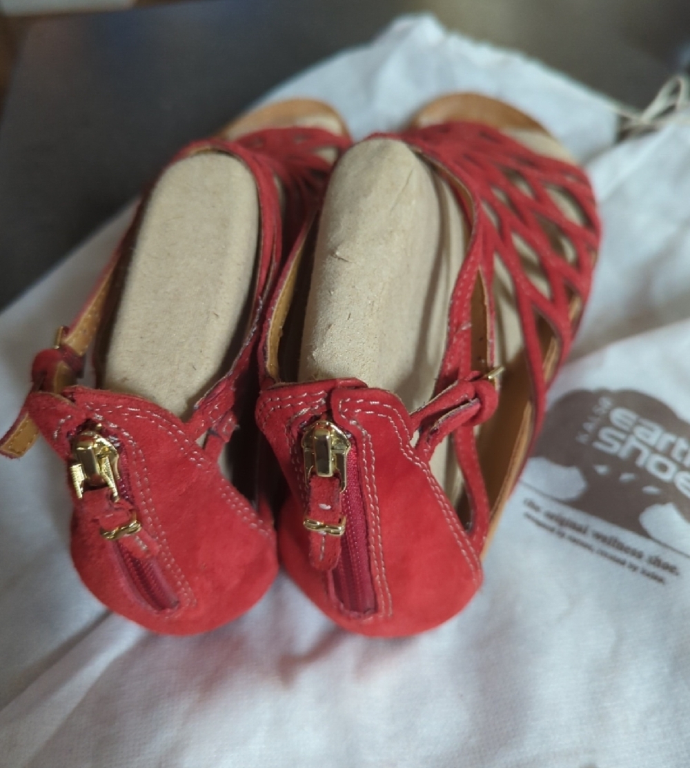 Earth Red Strappy Women's Sandals - Stylish Open-Toe Design - Picture 3 of 7